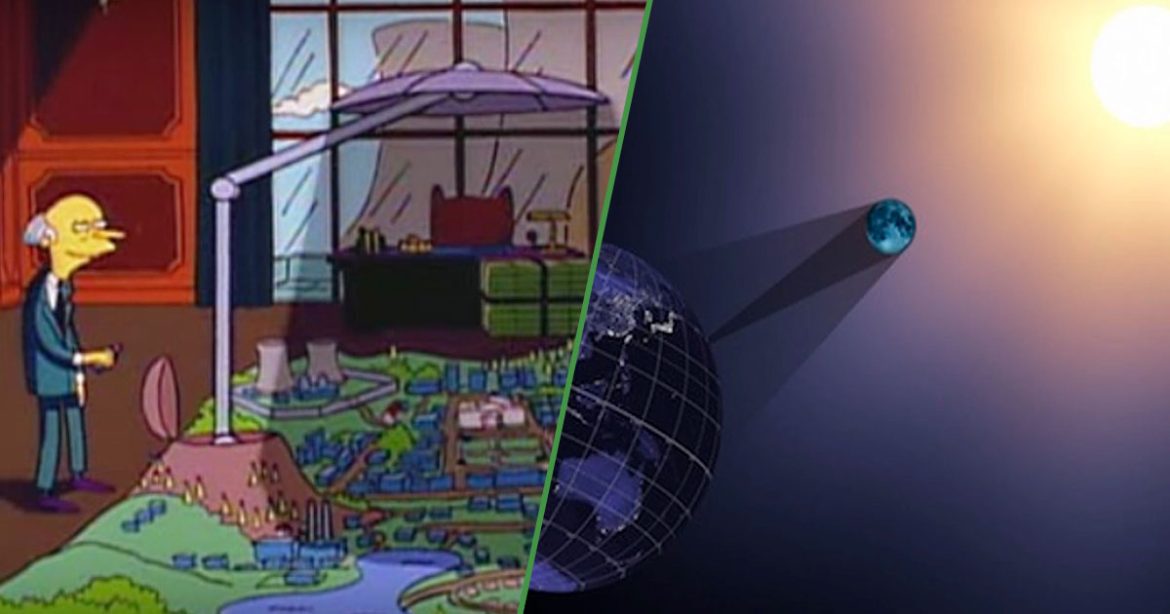 Tierra de las Hamaca.- Un grupo de científicos está valorando la opción de tapar el Sol para enfriar la Tierra, y como que esto ya lo vimos alguna vez en Los Simpson.